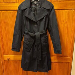 DKNY Black Belted Trench Coat Size M